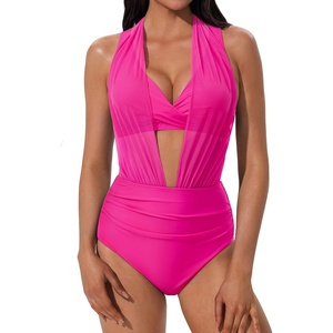 image:imageSUUKSESS Women 2 Piece Bikini Set High Waisted Tummy Control SwimsuitsHot Pink
