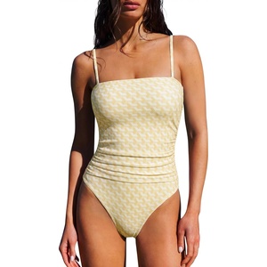 image:imageSUUKSESS Women Sexy One Piece Swimsuit Tummy Control Square Neck Bathing Suit154 Ivory Geo
