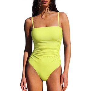 image:imageSUUKSESS Women Sexy One Piece Swimsuit Tummy Control Square Neck Bathing Suit154 Neon Yellow
