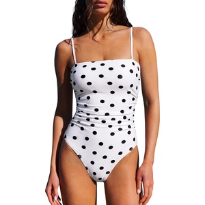 image:imageSUUKSESS Women Sexy One Piece Swimsuit Tummy Control Square Neck Bathing Suit154 White Black Polka Dot