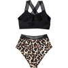 image:imageSUUKSESS Women Cutout Bikini Sets Push Up High Waisted Swimsuits 2 Piece1 Black Leopard