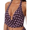 image:imageSUUKSESS Women Sexy Two Piece Bikini Set Halter Cowl Neck Bathing Suit201 Dusty Purple Polka Dot
