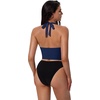 image:imageSUUKSESS Women Sexy Two Piece Bikini Set Halter Cowl Neck Bathing Suit201 Peacock BlueBlack