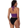 image:imageSUUKSESS Women Sexy Two Piece Bikini Set Halter Cowl Neck Bathing Suit201 PurpleBlack