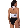 image:imageSUUKSESS Women Sexy Two Piece Bikini Set Halter Cowl Neck Bathing Suit201 White Black Polka Dot
