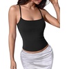 image:imageSUUKSESS Women Cotton Double Layer Unpadded Cami Summer Basic Going Out TopsBlack