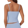 image:imageSUUKSESS Women Cotton Double Layer Unpadded Cami Summer Basic Going Out TopsBlue