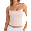 image:imageSUUKSESS Women Cotton Double Layer Unpadded Cami Summer Basic Going Out TopsCream White