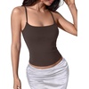 image:imageSUUKSESS Women Cotton Double Layer Unpadded Cami Summer Basic Going Out TopsDark Brown