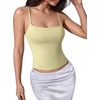 image:imageSUUKSESS Women Cotton Double Layer Unpadded Cami Summer Basic Going Out TopsLight Green