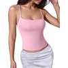 image:imageSUUKSESS Women Cotton Double Layer Unpadded Cami Summer Basic Going Out TopsLight Pink