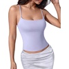 image:imageSUUKSESS Women Cotton Double Layer Unpadded Cami Summer Basic Going Out TopsLight Purple
