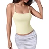 image:imageSUUKSESS Women Cotton Double Layer Unpadded Cami Summer Basic Going Out TopsPale Yellow
