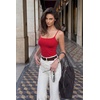 image:imageSUUKSESS Women Cotton Double Layer Unpadded Cami Summer Basic Going Out TopsRed