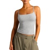 image:imageSUUKSESS Women Cotton Double Layer Unpadded Cami Summer Basic Going Out TopsFlower Grey
