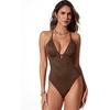 image:imageSUUKSESS Women Sexy One Piece Swimsuit Tummy Control Deep V Neck Bathing SuitBrown