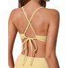 image:imageSUUKSESS Women Sexy One Piece Swimsuit Tummy Control Deep V Neck Bathing SuitButter Yellow