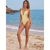 image:imageSUUKSESS Women Sexy One Piece Swimsuit Tummy Control Deep V Neck Bathing SuitButter Yellow