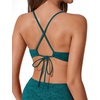 image:imageSUUKSESS Women Sexy One Piece Swimsuit Tummy Control Deep V Neck Bathing SuitPeacock Blue