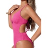 image:imageSUUKSESS Women Sexy One Piece Swimsuit Tummy Control Deep V Neck Bathing SuitPink