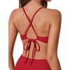 image:imageSUUKSESS Women Sexy One Piece Swimsuit Tummy Control Deep V Neck Bathing SuitRed