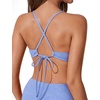 image:imageSUUKSESS Women Sexy One Piece Swimsuit Tummy Control Deep V Neck Bathing SuitSky Blue