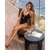 image:imageSUUKSESS Women Sexy One Piece Swimsuit V Neck Crisscross Back Bathing Suit217 Black
