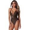 image:imageSUUKSESS Women Sexy One Piece Swimsuit V Neck Crisscross Back Bathing Suit217 Deep Brown