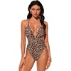 image:imageSUUKSESS Women Sexy One Piece Swimsuit V Neck Crisscross Back Bathing Suit217 Leopard