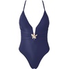 image:imageSUUKSESS Women Sexy One Piece Swimsuit V Neck Crisscross Back Bathing Suit217 Navy Blue