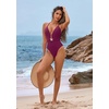image:imageSUUKSESS Women Sexy One Piece Swimsuit V Neck Crisscross Back Bathing Suit217 Purple