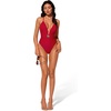 image:imageSUUKSESS Women Sexy One Piece Swimsuit V Neck Crisscross Back Bathing Suit217 Red