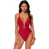 image:imageSUUKSESS Women Sexy One Piece Swimsuit V Neck Crisscross Back Bathing Suit217 Red