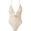 image:imageSUUKSESS Women Sexy One Piece Swimsuit V Neck Crisscross Back Bathing Suit217 Yellow Geometry