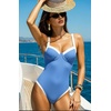 image:imageSUUKSESS Women Sexy Underwire One Piece Swimsuit Color Block Cutout Bathing Suit215 Azure White