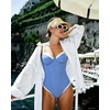 image:imageSUUKSESS Women Sexy Underwire One Piece Swimsuit Color Block Cutout Bathing Suit215 Azure White
