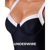 image:imageSUUKSESS Women Sexy Underwire One Piece Swimsuit Color Block Cutout Bathing Suit215 Black White