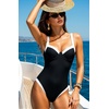 image:imageSUUKSESS Women Sexy Underwire One Piece Swimsuit Color Block Cutout Bathing Suit215 Black White