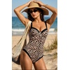 image:imageSUUKSESS Women Sexy Underwire One Piece Swimsuit Color Block Cutout Bathing Suit215 Leopard Black