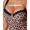 image:imageSUUKSESS Women Sexy Underwire One Piece Swimsuit Color Block Cutout Bathing Suit215 Leopard Black