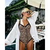 image:imageSUUKSESS Women Sexy Underwire One Piece Swimsuit Color Block Cutout Bathing Suit215 Leopard Black
