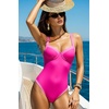 image:imageSUUKSESS Women Sexy Underwire One Piece Swimsuit Color Block Cutout Bathing Suit215 Pink Color Block