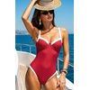 image:imageSUUKSESS Women Sexy Underwire One Piece Swimsuit Color Block Cutout Bathing Suit215 Red White