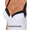 image:imageSUUKSESS Women Sexy Underwire One Piece Swimsuit Color Block Cutout Bathing Suit215 White Black