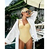 image:imageSUUKSESS Women Sexy Underwire One Piece Swimsuit Color Block Cutout Bathing Suit215 Yellow