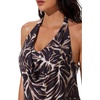 image:imageSUUKSESS Women Halter Tankini Swimsuit High Waist Cowl Neck Bathing Suit 2 Piece171 Black Gold Tropical Leaf