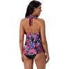 image:imageSUUKSESS Women Halter Tankini Swimsuit High Waist Cowl Neck Bathing Suit 2 Piece171 Black Multicolor Rose
