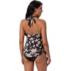 image:imageSUUKSESS Women Halter Tankini Swimsuit High Waist Cowl Neck Bathing Suit 2 Piece171 Black Yellow Floral