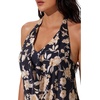 image:imageSUUKSESS Women Halter Tankini Swimsuit High Waist Cowl Neck Bathing Suit 2 Piece171 Black Yellow Floral