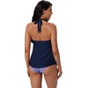 image:imageSUUKSESS Women Halter Tankini Swimsuit High Waist Cowl Neck Bathing Suit 2 Piece171 Navy Blue Solid Floral